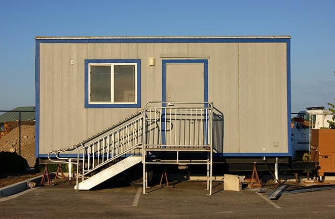 portable workspace trailers at a temporary office